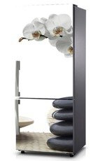 Naklejka na lodówkę - Kamienie i orchidea 0030