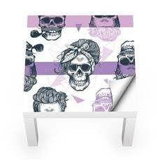 Naklejka na stolik LACK IKEA - Czaszka pin-up girl 0107