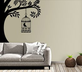 Naklejka na ścianę - Klatka wisząca na drzewie