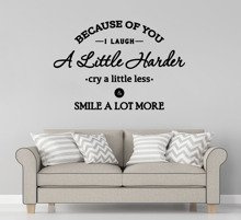 Naklejka na ścianę Because Of You