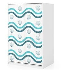 Naklejka na szafę - Muszelki i szlaczek 0203