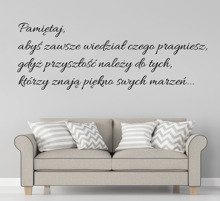Naklejka na ścianę Pamiętaj czego pragniesz