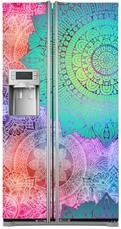 Naklejka na lodówkę side-by-side - Barwne mandale 0638