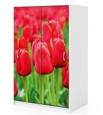 Naklejka na szafę - Czerwone tulipany 0100