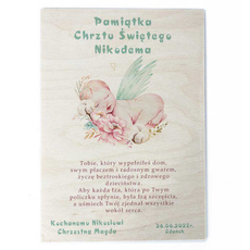 Drewniany plakat - Chrzest wz1