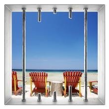 Naklejka na ścianę Okno 3D Leżaki 0030
