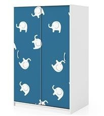 Naklejka na szafę - Białe słonie 0204