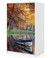Naklejka na szafę - Łódka w parku 0007