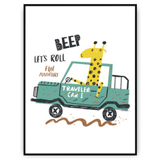 Plakat - Jadąca żyrafa