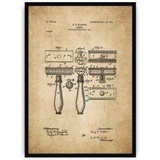 Plakat na starym papierze - brzytwa