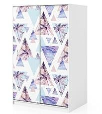Naklejka na szafę - Tropikalne trójkąty 0325