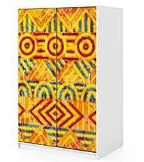 Naklejka na szafę - Pomarńczowy wzór 0283