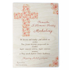 Drewniany plakat - Komunia wz6