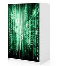 Naklejka na szafę - Binarny Matrix 0214