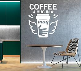 Naklejka na ścianę - Coffee hug in a mug - 0045