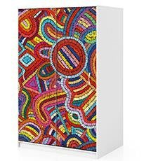 Naklejka na szafę - Kolorowa wyszywanka 0287