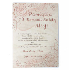 Drewniany plakat - Komunia wz8