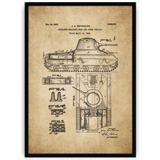 Plakat na starym papierze - czołg