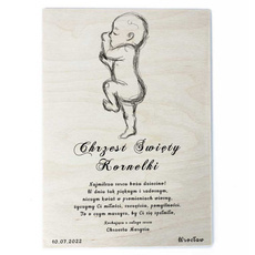 Drewniany plakat - Chrzest wz12
