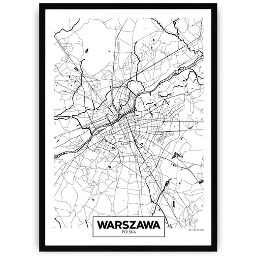 Plakat na białym tle - Warszawa