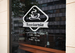 Naklejka na szybę godziny otwarcia G11 - Kawiarnia