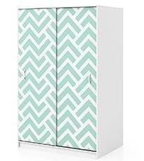 Naklejka na szafę - Zielone paski 0335