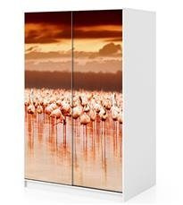 Naklejka na szafę - Różowe flamingi 0146