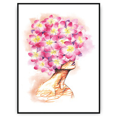 Plakat - Kobieta z bukietem