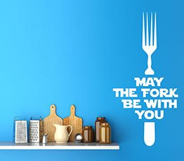 Naklejka na ścianę - May the Fork be with You - 0028