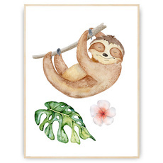 Plakat - Leniwiec i liść