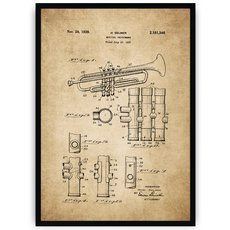 Plakat na starym papierze - trąbka