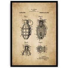 Plakat na starym papierze - granat