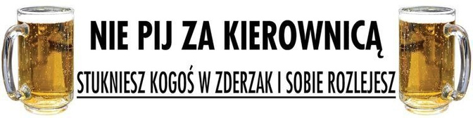 Naklejka na samochód Nie pij za kierownicą