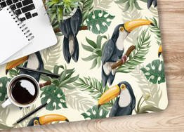 Podkładka na biurko - Tukany i Liście