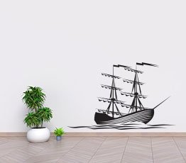 Naklejka na ścianę - Statek na morzu