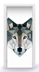 Naklejka na drzwi - Spojrzenie wilka 0622