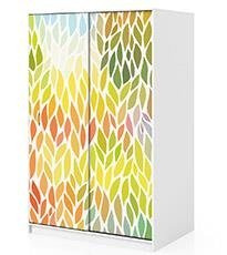 Naklejka na szafę - Liściasty wzór 0309