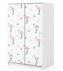 Naklejka na szafę - Flamingi I trójkąty 0336