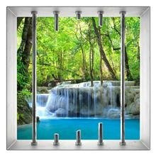 Naklejka na ścianę Okno 3D Wodospad w Parku Erewan 0048