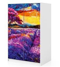 Naklejka na szafę - Lawendowa kraina 0155