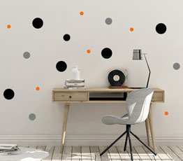 Naklejki skandynawskie na ścianę - Kropki MIX