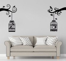 Naklejka na ścianę Ptaki w klatkach