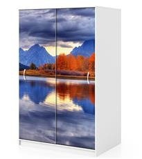 Naklejka na szafę - Górskie jezioro jesienią 0024