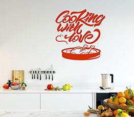 Naklejka na ścianę - Gotowanie z sercem - 0068
