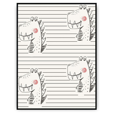 Plakat - Dinozaury w paski