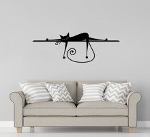 Naklejka na ścianę Leniwy kot