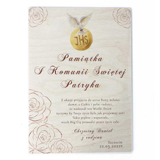 Drewniany plakat - Komunia wz7