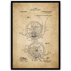 Plakat na starym papierze - trąbka