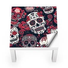 Naklejka na stolik LACK IKEA - Kolorowe czaszki 0047