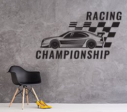 Naklejka na ścianę - Wyścigi Samochodowe